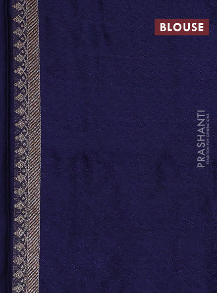 Banarasi semi silk saree navy blue with allover thread & zari weaves and woven border