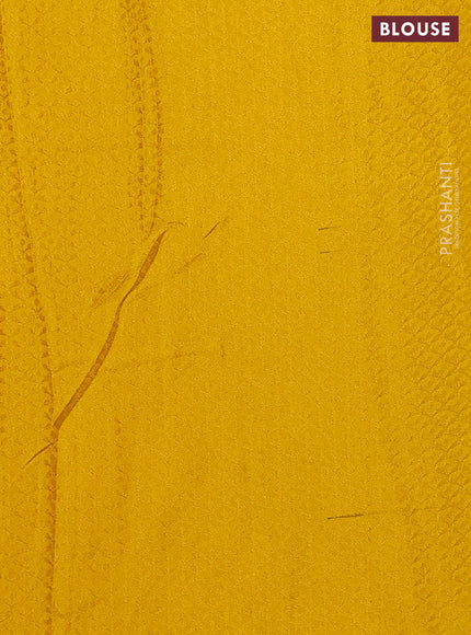 Banarasi semi silk saree yellow with allover thread & zari weaves and woven border