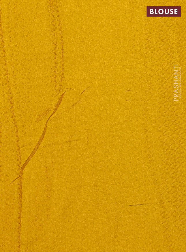 Banarasi semi silk saree yellow with allover thread & zari weaves and woven border