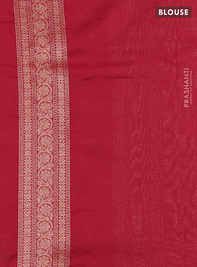 Banarasi semi silk saree maroon with allover thread & zari weaves and woven border