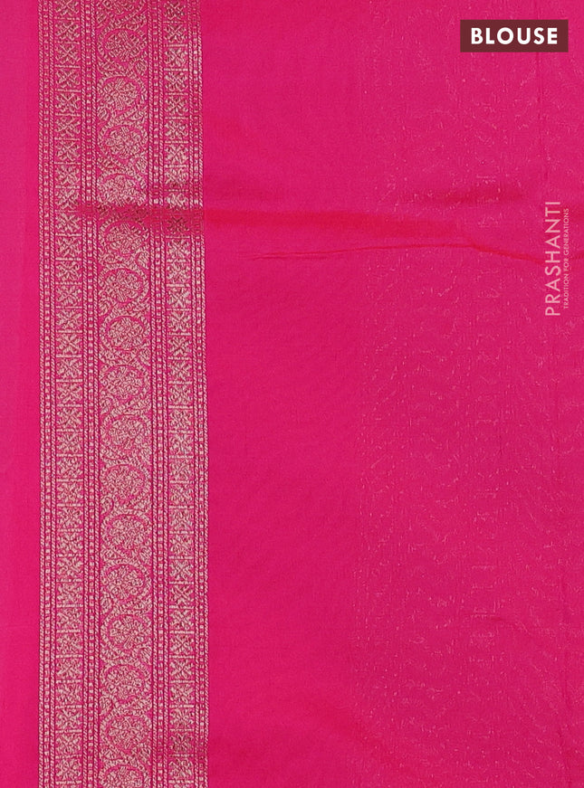 Banarasi semi silk saree pink with allover thread & zari weaves and woven border