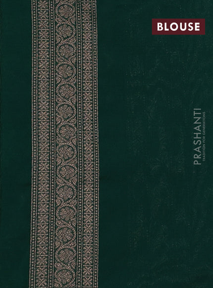 Banarasi semi silk saree green with allover thread & zari weaves and woven border