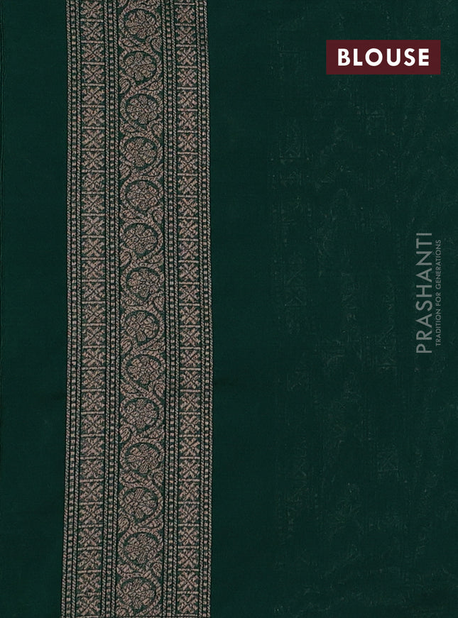 Banarasi semi silk saree green with allover thread & zari weaves and woven border