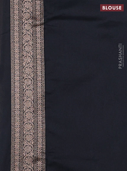 Banarasi semi silk saree black with allover thread & zari weaves and woven border