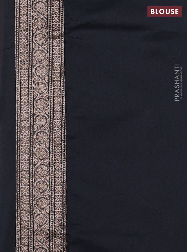Banarasi semi silk saree black with allover thread & zari weaves and woven border