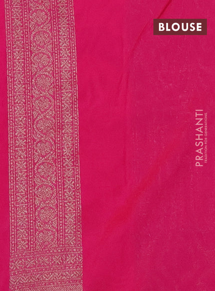 Banarasi semi silk saree pink with allover thread & zari weaves and woven border