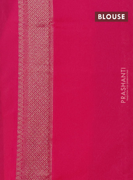 Banarasi semi silk saree pink with allover thread & zari weaves and woven border