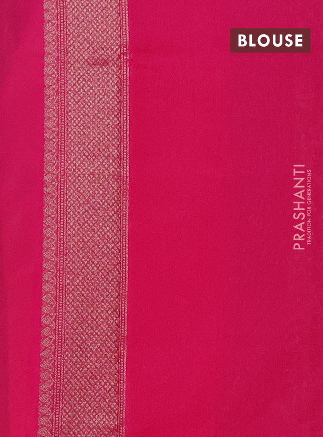 Banarasi semi silk saree pink with allover thread & zari weaves and woven border
