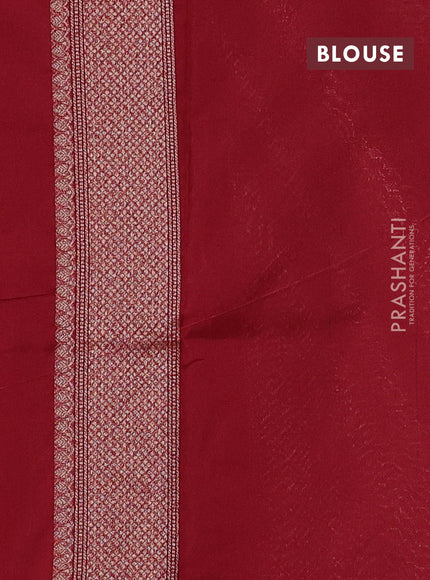 Banarasi semi silk saree maroon with allover thread & zari weaves and woven border
