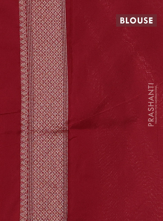 Banarasi semi silk saree maroon with allover thread & zari weaves and woven border