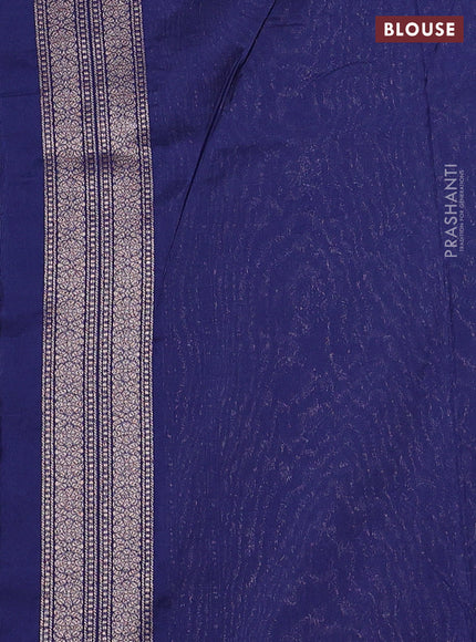 Banarasi semi silk saree navy blue with allover thread & zari weaves and woven border