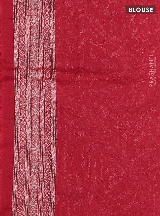 Banarasi semi silk saree maroon with allover thread & zari weaves and woven border