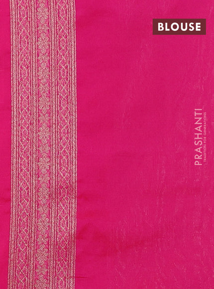 Banarasi semi silk saree pink with allover thread & zari weaves and woven border