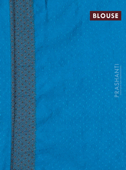 Banarasi semi silk saree light blue with allover thread & zari woven butta weaves and woven border