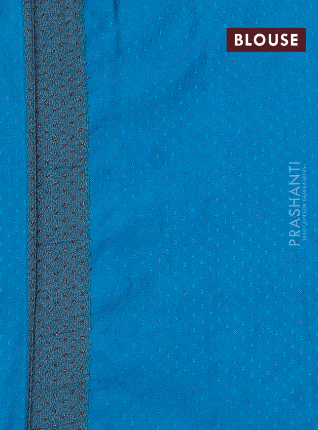 Banarasi semi silk saree light blue with allover thread & zari woven butta weaves and woven border
