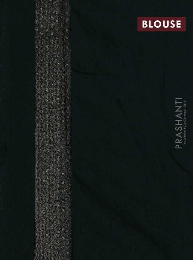 Banarasi semi silk saree green with allover thread & zari woven butta weaves and woven border