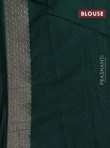 Banarasi semi silk saree green with allover thread & zari woven butta weaves and woven border