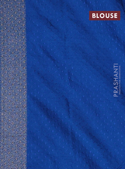 Banarasi semi silk saree cs blue with allover thread & zari woven butta weaves and woven border