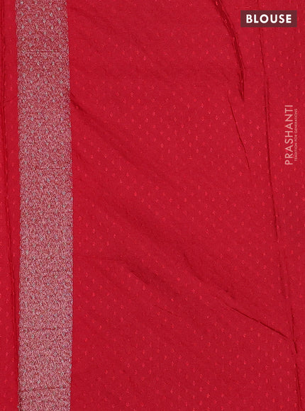 Banarasi semi silk saree maroon with allover thread & zari woven butta weaves and woven border