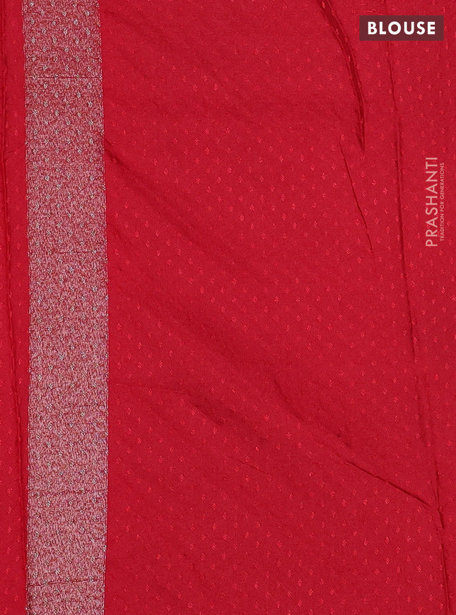 Banarasi semi silk saree maroon with allover thread & zari woven butta weaves and woven border