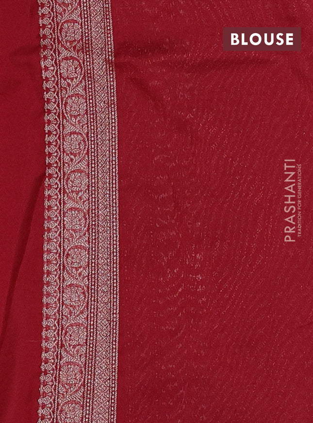 Banarasi semi silk saree maroon with allover thread & zari weaves and woven border