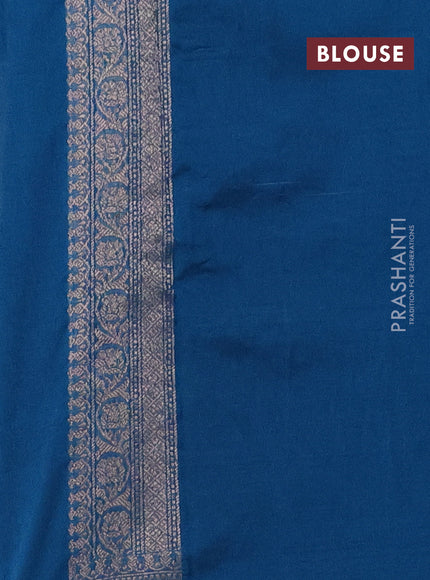 Banarasi semi silk saree cs blue with allover thread & zari weaves and woven border