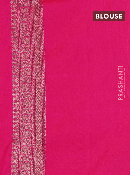 Banarasi semi silk saree pink with allover thread & zari weaves and woven border