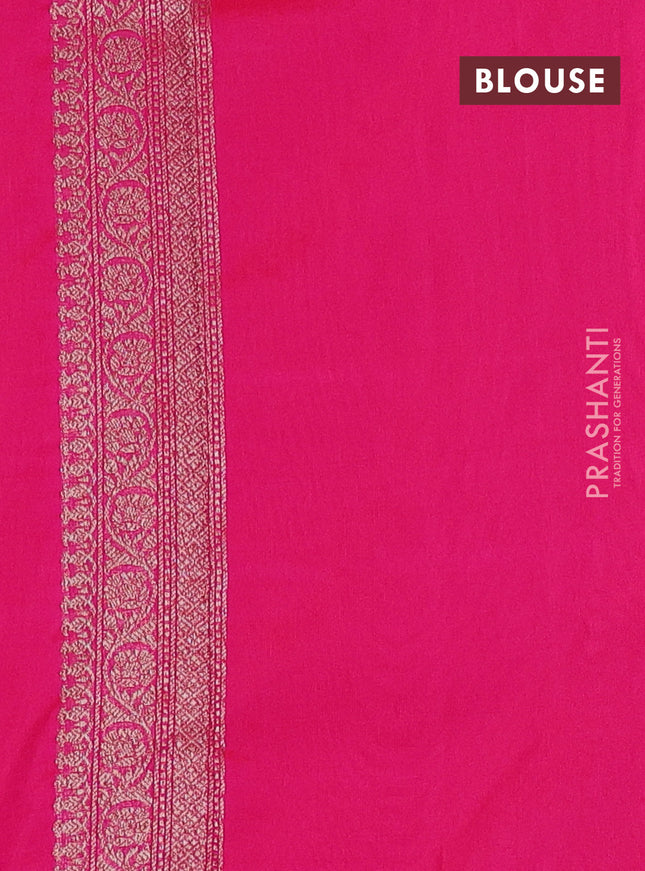 Banarasi semi silk saree pink with allover thread & zari weaves and woven border