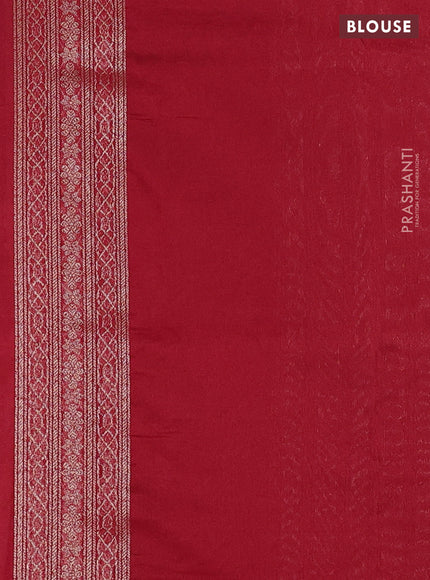 Banarasi semi silk saree maroon with allover thread & zari weaves and woven border