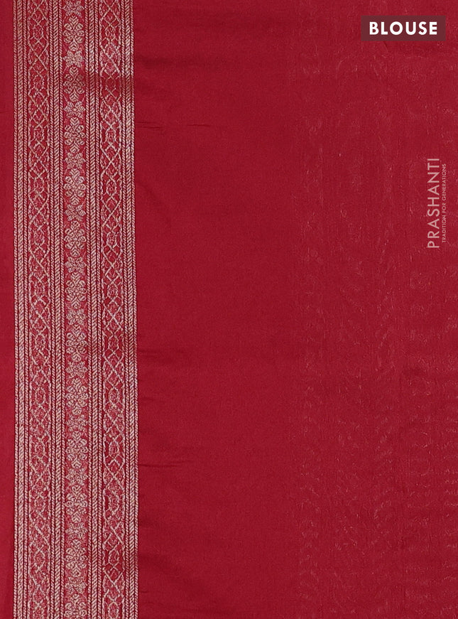 Banarasi semi silk saree maroon with allover thread & zari weaves and woven border