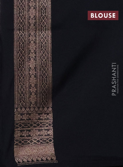 Banarasi semi silk saree black with allover thread & zari weaves and woven border