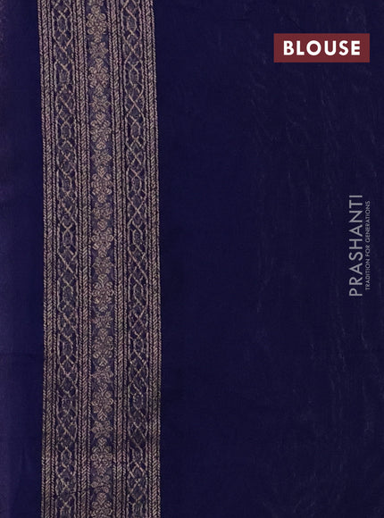 Banarasi semi silk saree blue with allover thread & zari weaves and woven border
