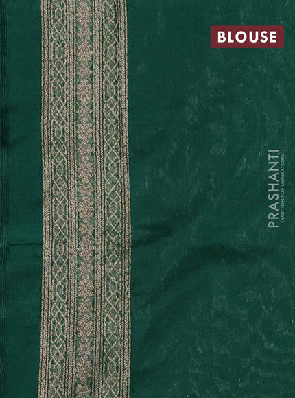 Banarasi semi silk saree green with allover thread & zari weaves and woven border