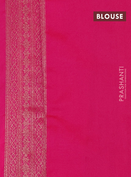 Banarasi semi silk saree pink with allover thread & zari weaves and woven border