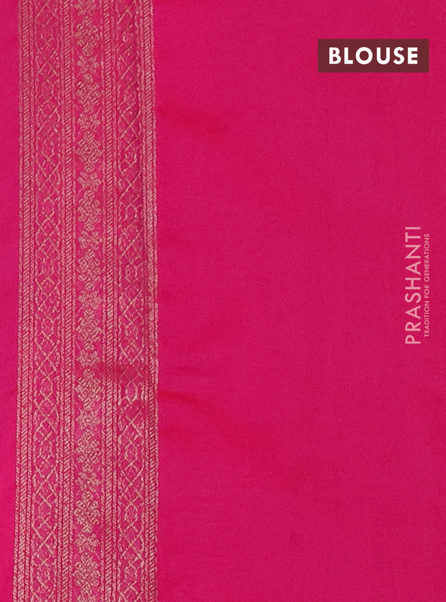 Banarasi semi silk saree pink with allover thread & zari weaves and woven border