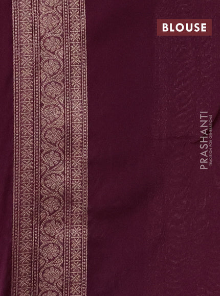 Banarasi semi silk saree deep maroon with allover thread & zari weaves and woven border