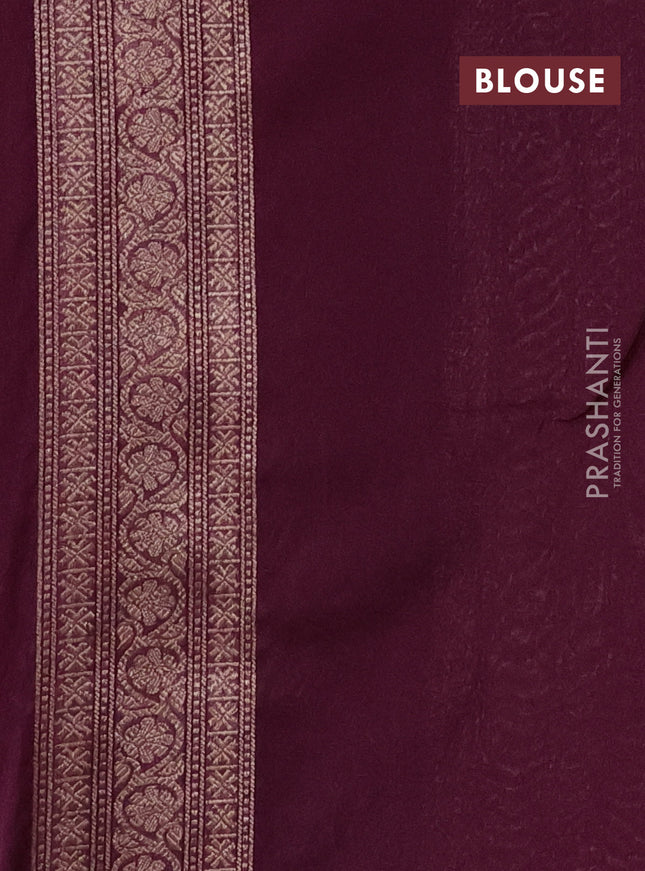 Banarasi semi silk saree deep maroon with allover thread & zari weaves and woven border