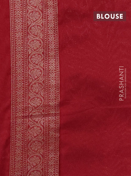 Banarasi semi silk saree maroon with allover thread & zari weaves and woven border