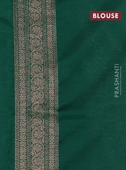 Banarasi semi silk saree green with allover thread & zari weaves and woven border