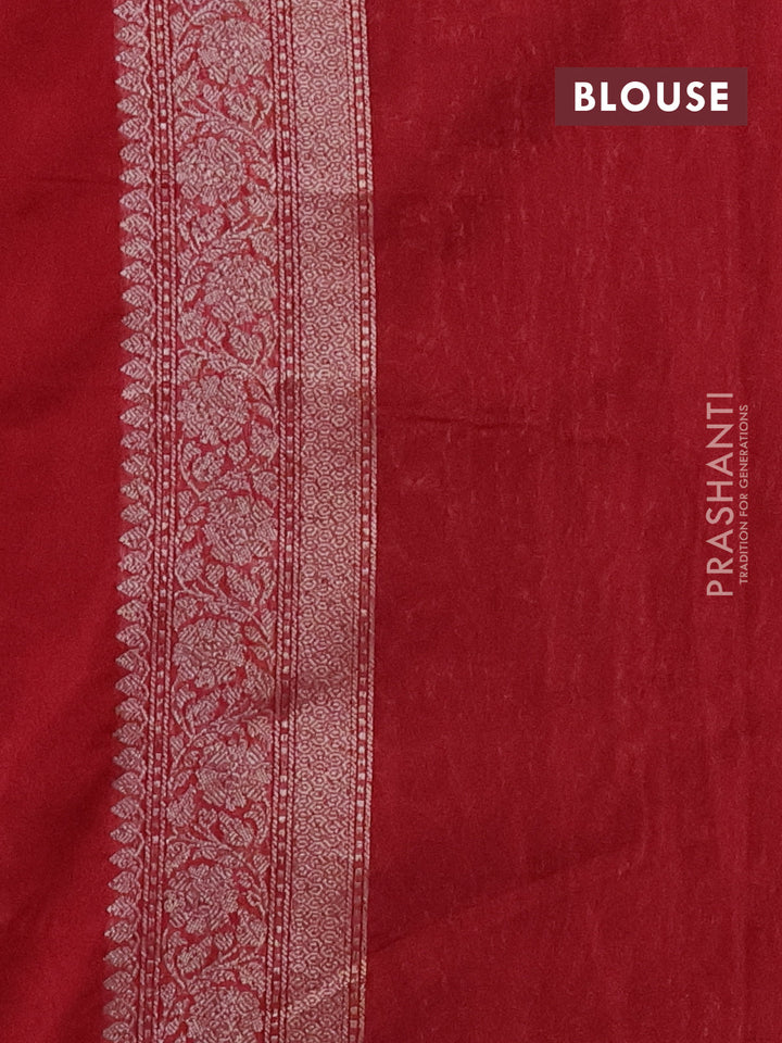 Banarasi semi silk saree maroon with allover thread & zari weaves and woven border