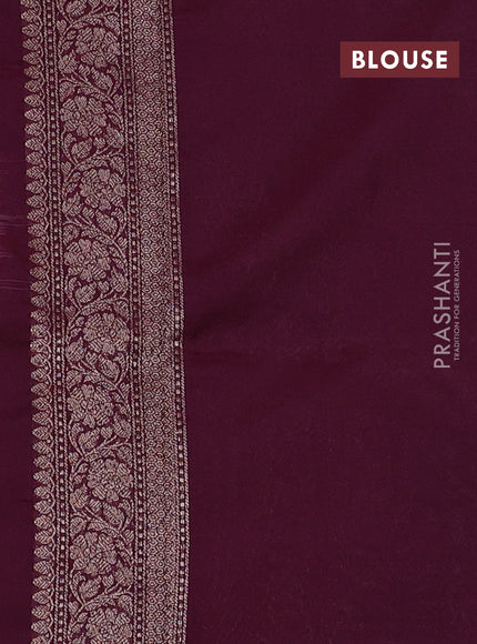Banarasi semi silk saree deep maroon with allover thread & zari weaves and woven border