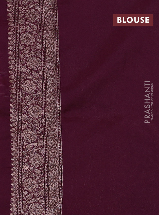 Banarasi semi silk saree deep maroon with allover thread & zari weaves and woven border