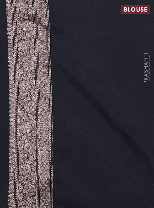 Banarasi semi silk saree black with allover thread & zari weaves and woven border