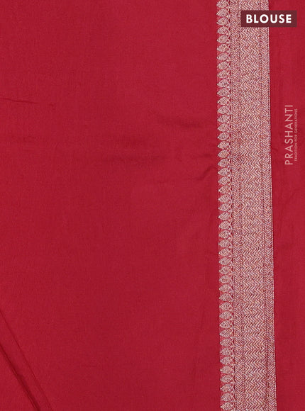 Banarasi semi silk saree maroon with allover thread & zari weaves and woven border