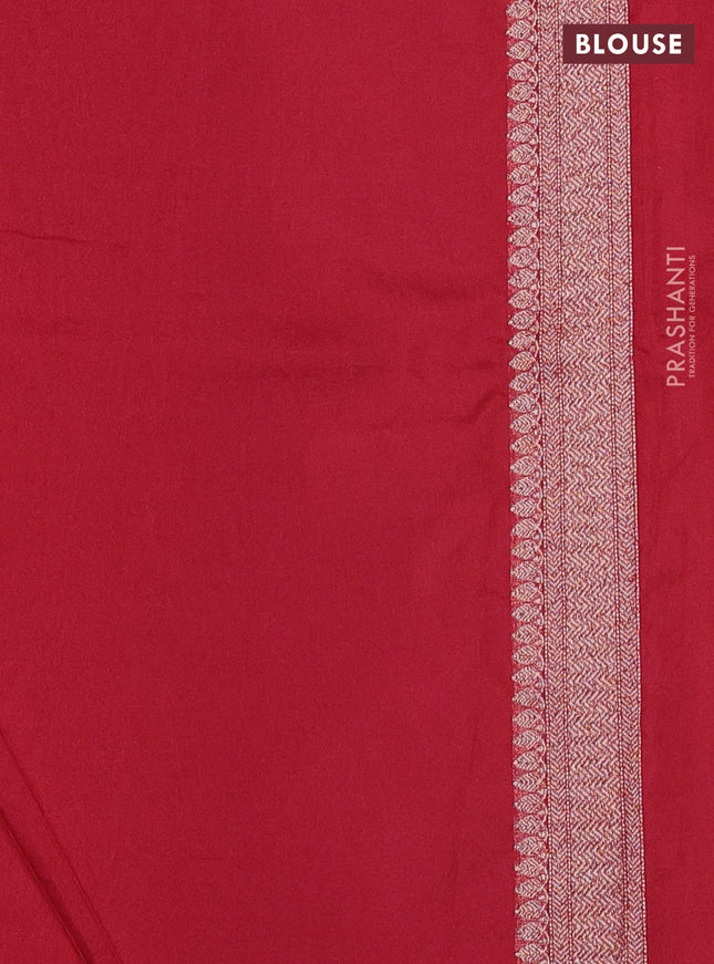 Banarasi semi silk saree maroon with allover thread & zari weaves and woven border