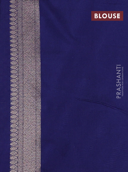 Banarasi semi silk saree navy blue with allover thread & zari weaves and woven border