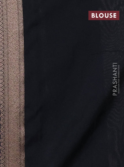 Banarasi semi silk saree black with allover thread & zari weaves and woven border