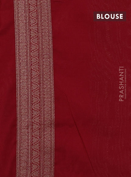 Banarasi semi silk saree maroon with allover thread & zari weaves and woven border