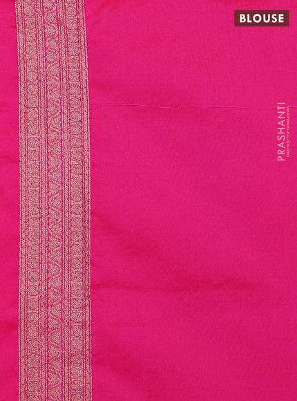 Banarasi semi silk saree pink with allover thread & zari weaves and woven border