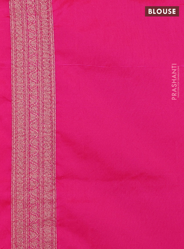 Banarasi semi silk saree pink with allover thread & zari weaves and woven border
